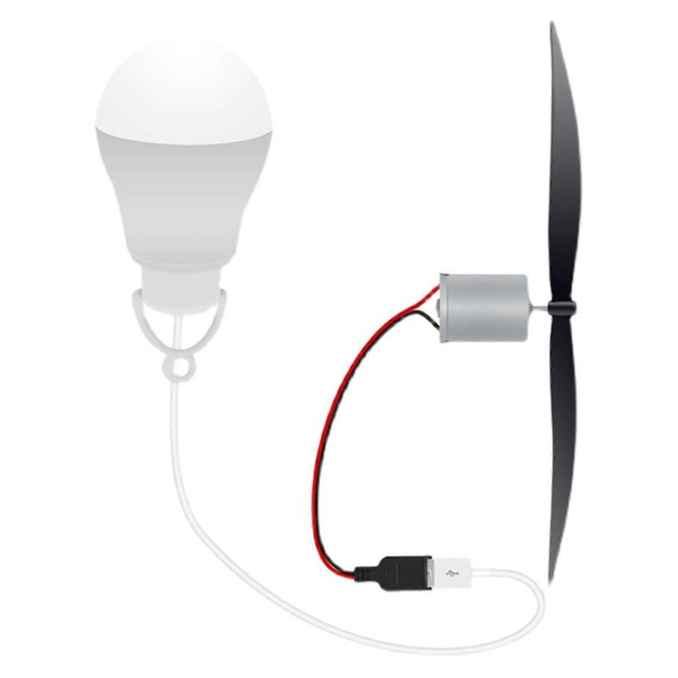Kikidex (As Show, 1Set) Usb 1M 20V 5W Mini Wind Turbine Motor Led Windmill Micro Wind Turbine Wind Turbine Science Teaching Tool Model