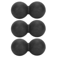 (Black) 3pcs Silicone Massage Ball Peanut Shape Muscle Relaxation Black