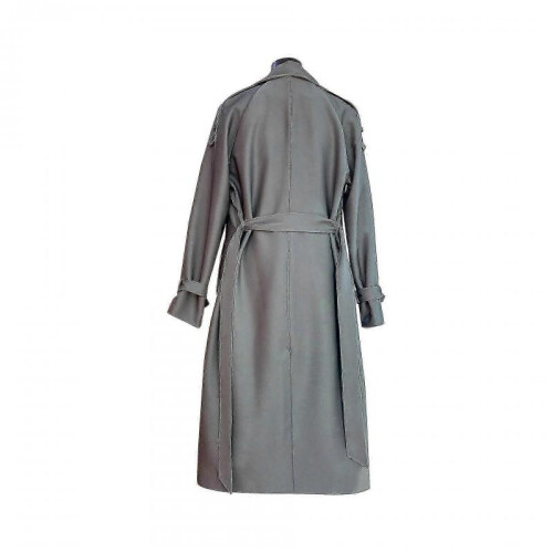(S, RED) Women's Double Breasted Long Trench Coat, Windproof Classic Lapel Slim Overcoat 2
