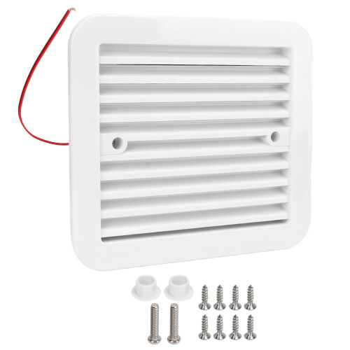 12V White RV Vent Fan - Dustproof Strong Wind Compact Design 1
