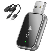 2-in-1 Wireless Carplay and Android Auto Adapter Wired to Wireless Bluetooth/Wifi USB Dongle