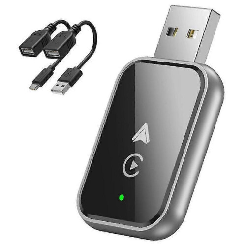 2-in-1 Wireless Carplay and Android Auto Adapter Wired to Wireless Bluetooth/Wifi USB Dongle