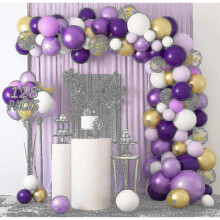 128 Pcs Purple Balloon Arch Kit