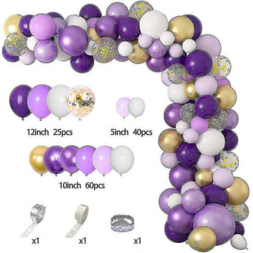 128 Pcs Purple Balloon Arch Kit 1