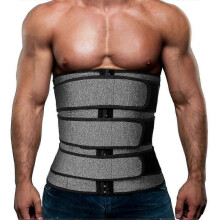 (XL, Grey) Mens Workout Waist Trainer Neoprene Corset Trimmer Slimming Belly With Belts