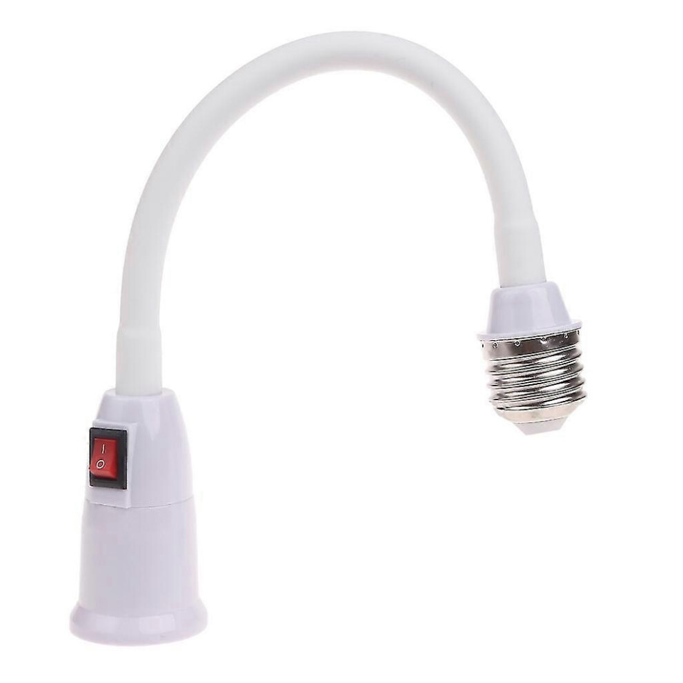 Kikidex (As Show, 40Cm) E27 To E27 Extension Bulb Socket Converter With Switch Flexible Bulb Lampsocket Adapter Extender Cable Light