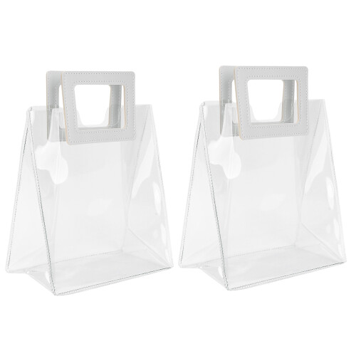2x Transparente Geschenkbeutel mit stabilem Boden, Geburtstag 1