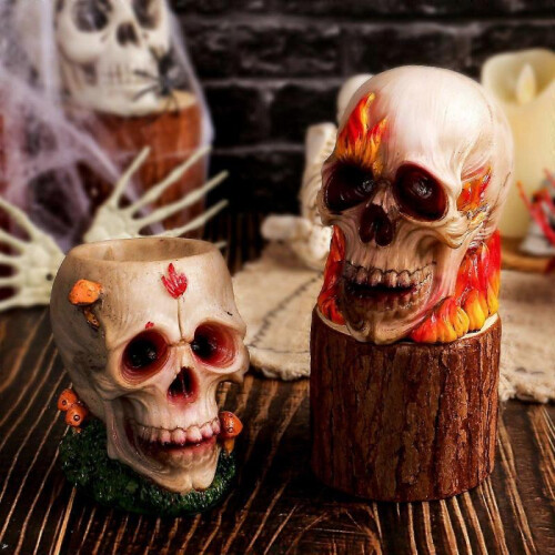 (Vine Style)1x Halloween Assorted Skull Ornaments Holiday Decorations 1