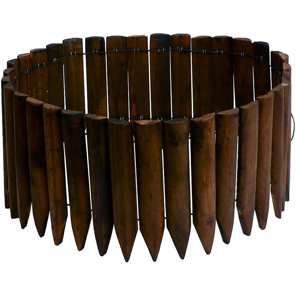 Kikidex (As Show, One Size) Wooden Garden Edging Flexible Fence For Garden, Lawn, Landscape, Decorative Planting Edging 118 Cmx20 Cm