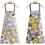 Waterproof Kitchen Aprons,2 Pack Floral Aprons with Pockets 1