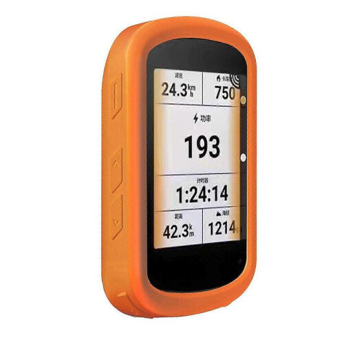 (orange) Non-Slip Silicone Anti-scratch Protective Case Screen Protector Full Coverage Compatible for Edge840 GPS Computer