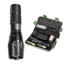 Outdoor Rechargeable Zoomable Aluminum Alloy Bright LED Flashlight Torch Lamp