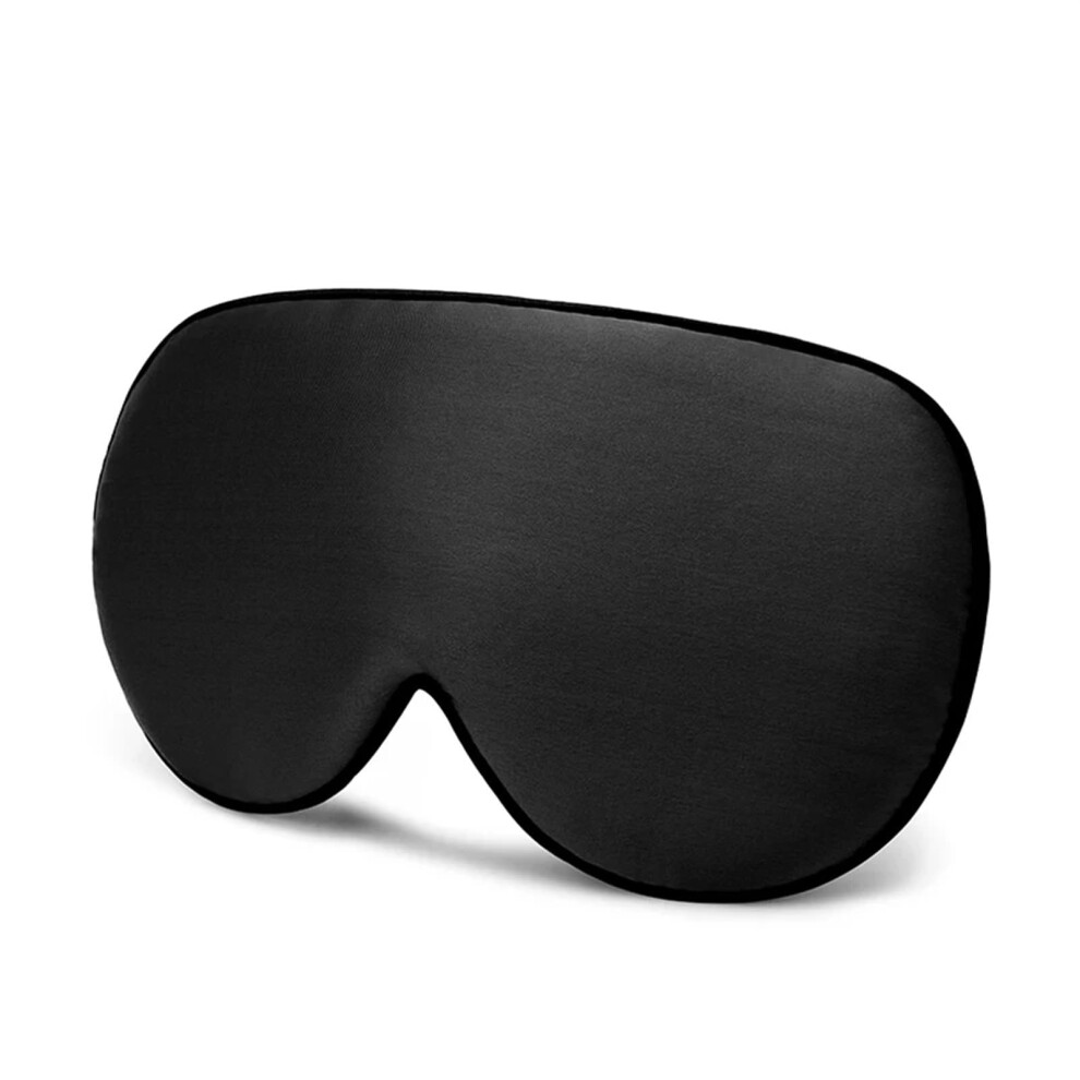 Black Silk Eye Mask Natural Mulberry Silk Sleep Mask Soft Blindfold Eye Cover For Nighttime Travel