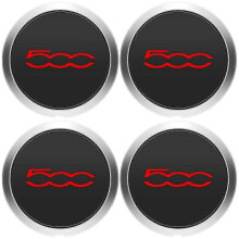 4Pcs 133mm Hubcap for 500 Wheels Centre Hub Caps Set 68078419AC 68078421AC Dust Cover 51884863 Red