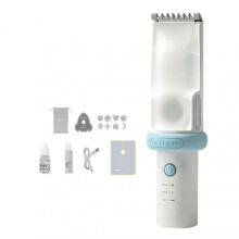 (4 Generation Blue) Electric Baby Vacuum Hair Trimmer Waterproof Handhold Hair Cutting Machine for Home