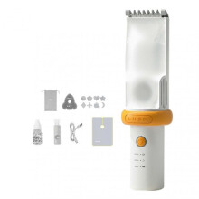 (4 Generation Orange) Electric Baby Vacuum Hair Trimmer Waterproof Handhold Hair Cutting Machine for Home