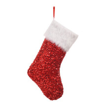 Sequin Christmas Stockings Hanging Bags 18" for Sparkle-Red