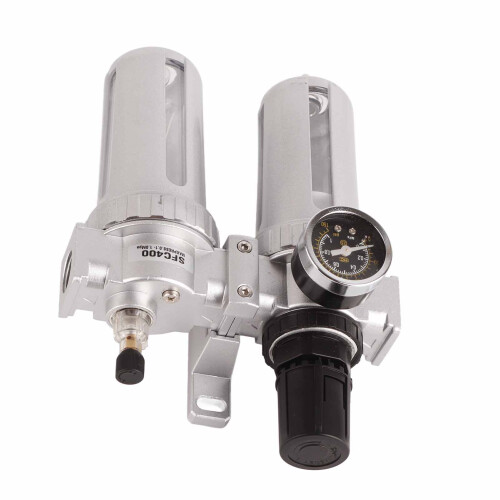 SFC400 Silber Luftfilter-Wasserabscheider-Set mit Ölabscheider und Druckregler 2