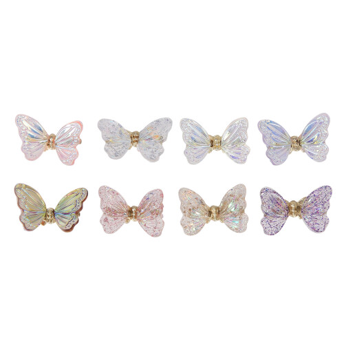 8pz Adesivi Unghie Farfalla Strass DIY