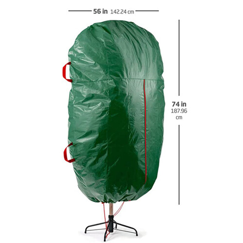 Upright Christmas Tree Storage Pouch Tree Cover Reinforced-Red 2