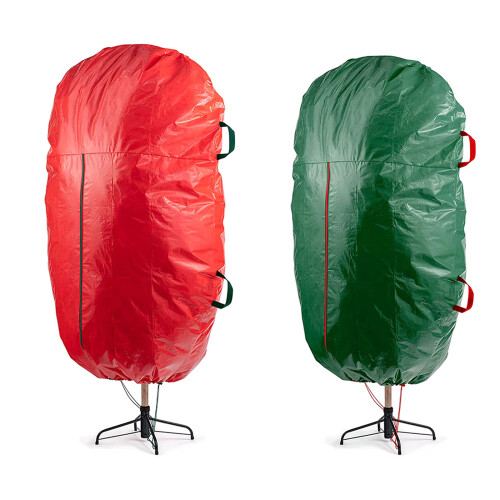 Upright Christmas Tree Storage Pouch Tree Cover Reinforced-Red 1