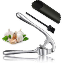 Stainless steel garlic crusher