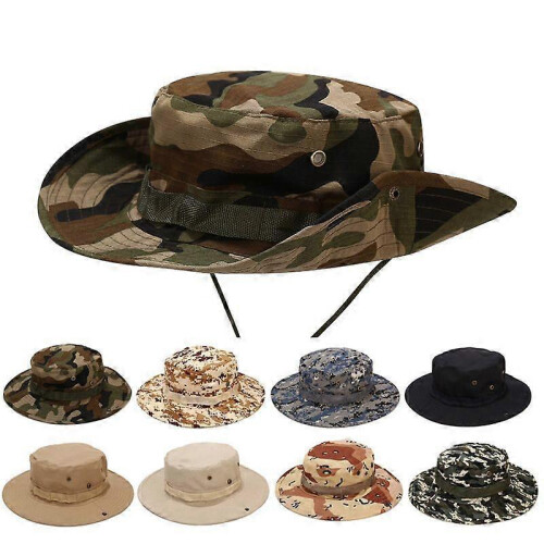 (E) Men's Sun Hat Fisherman's Hat UPF 50+ Hat Foldable UV Protection 2