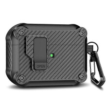 (Airpods 3, black) Protective case for Airpods pro2/4 generation carbon fibre bluetooth headphones