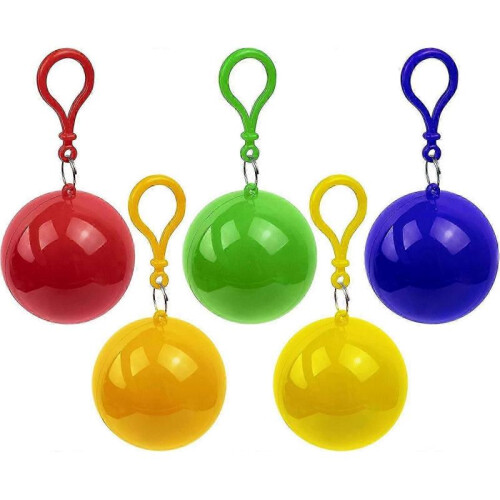 5-Pack Portable Disposable Emergency Raincoat Capes in Random Colors