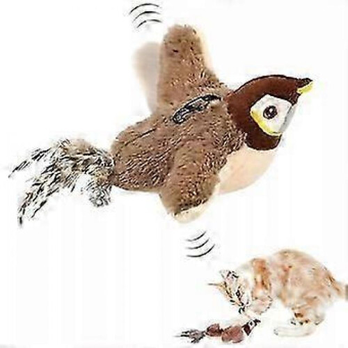 Electronic Interactive Flying Bird Cat Toy Hanging Pet Flapping Wings Sparrow