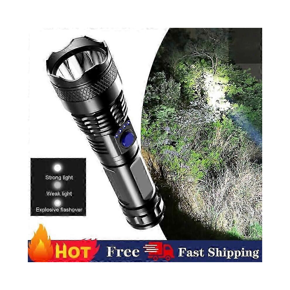 Kikidex (As Show, 3 Pcs) 1000000 Lumens Super Bright Led Tactical Flash Rechargeable Led Work * Light