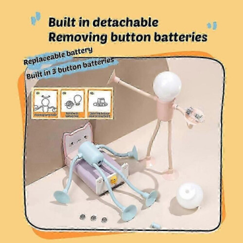 Cute Bulb Man Night Light for Kids Changeable Shape Lamps C 2