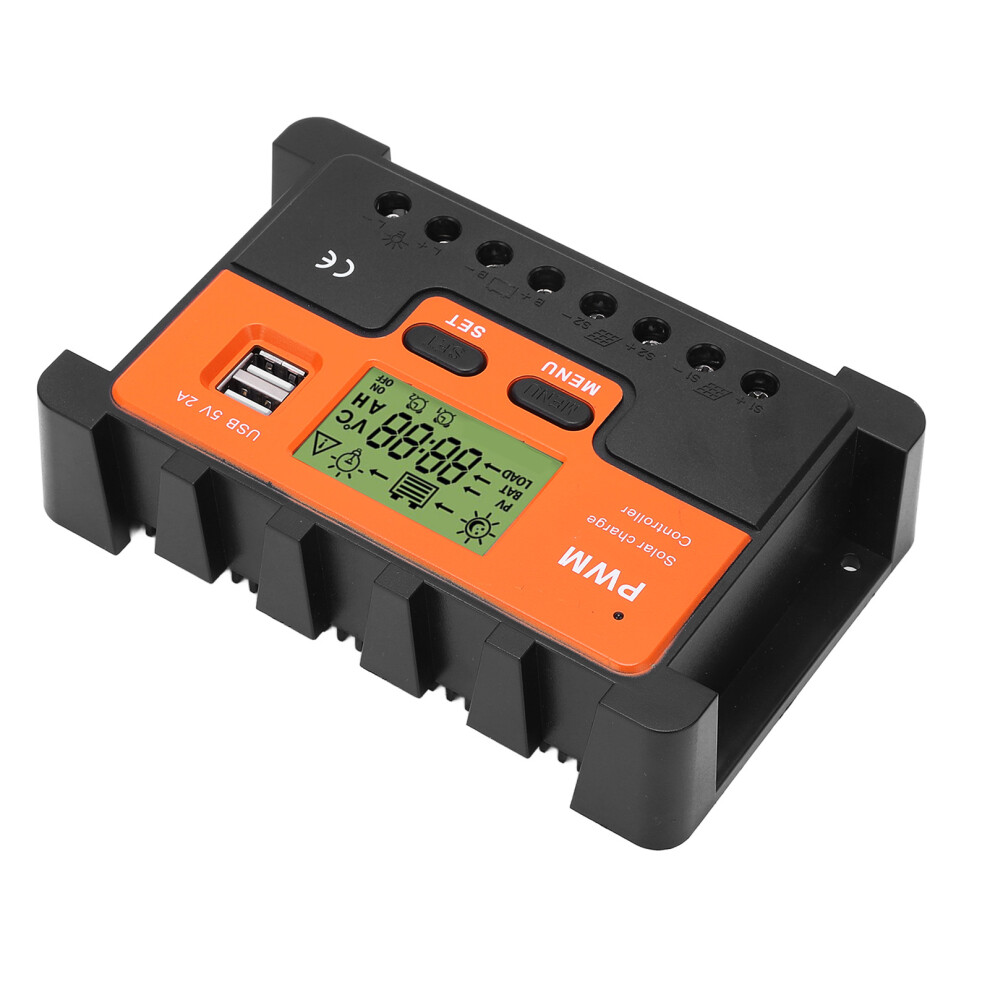 Pwm Solar Controller 12V/24V 10A With Lcd & Usb, Waterproof Ip32 6901356586849
