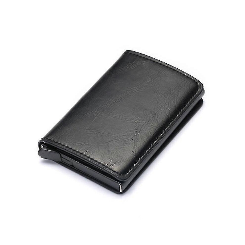 Kikidex (As Show, Cofe) Rfid Blocking Protection Men Id Credit Card Holder Wallet Leather Metal Aluminum Business Bank Card Case Creditcard Cardholder