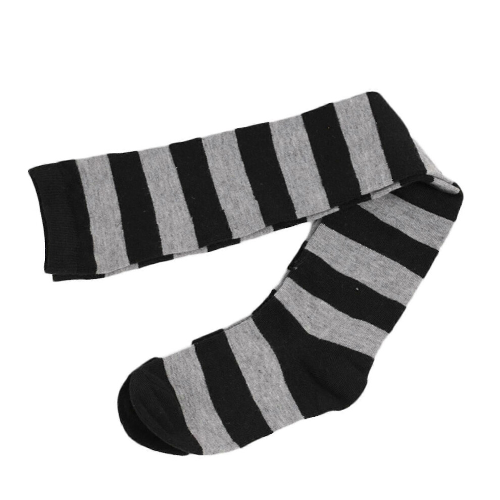 Kikidex (As Show, Pink White Fine Stripe) Sinknap Stockings Color Block Striped Women Over The Knee Thigh High Socks For Christmas