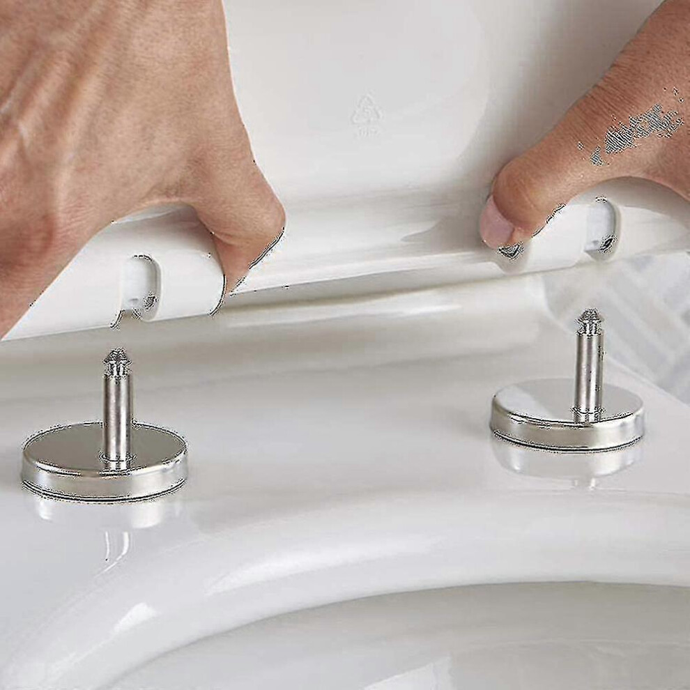 Kikidex (As Show, One Size) 1 Pair Toilet Seat Hinge, Toilet Seat Hinge Fixings, Toilet Seat Fixing Part Top Fixing Universal Fixing Bolt Expansion
