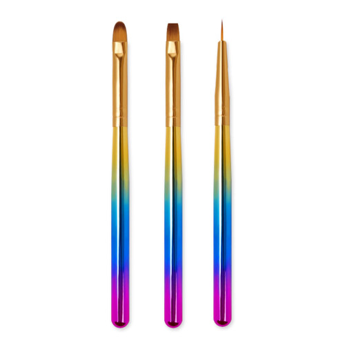 3x Nail Art Penseel Crystal Liner Dotting Acryl