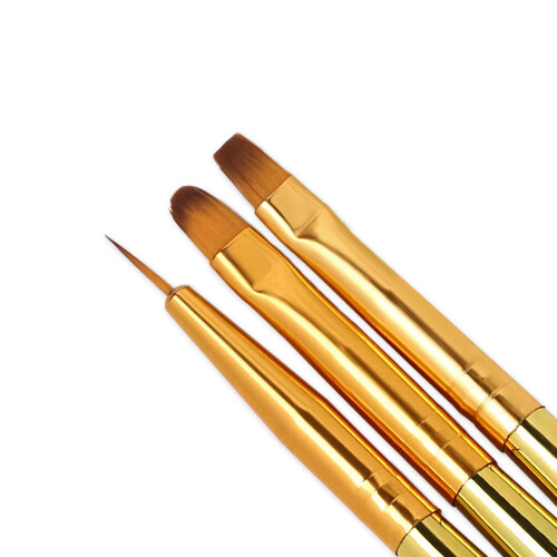 3x Nail Art Penseel Crystal Liner Dotting Acryl 1