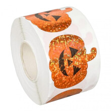 (1pcs, Pumpkin) Hand-made Sticker Labels Classic Halloween-Themed Designs for Envelopes