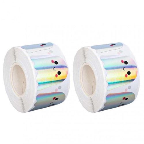 (2pcs, Ghost) Hand-made Sticker Labels Classic Halloween-Themed Designs for Envelopes