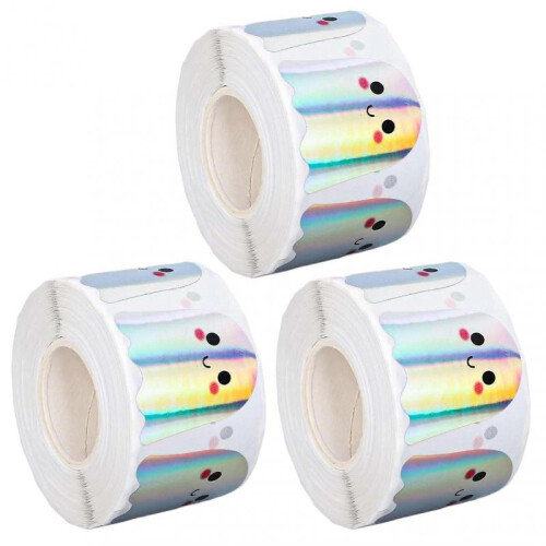 (3pcs, Ghost) Hand-made Sticker Labels Classic Halloween-Themed Designs for Envelopes