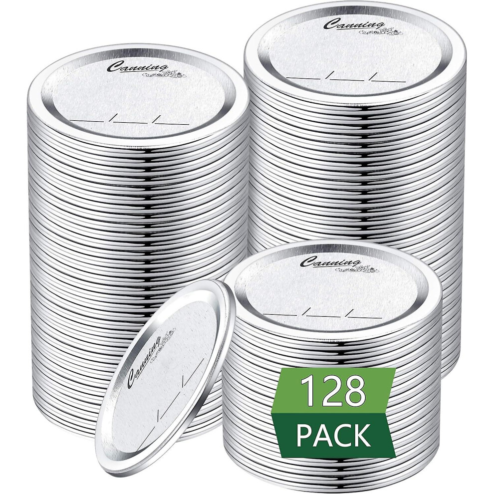 Kikidex (As Show, One Size) 128-Count, Regular Mouth Canning Lids For Ball, Kerr Jars - For Canning - Food Grade Material