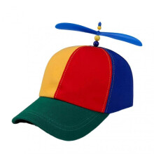 Summer Women Baseball Hat Colorful Rainbow Colorblock Propeller Decor Long Brim Camping Hiking Fishing Climbing Cap