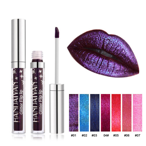 Glitzer-Flip-Lipgloss wasserdicht matte Flüssiglack 2