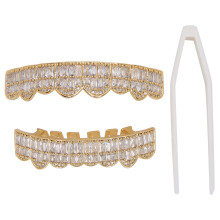 (Golden) Hip Hop Zähne Grills Iced Out für Männer Frauen