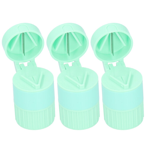(Green) 3x Multifunktions-Pillenzerkleinerer mit Box Grün 2