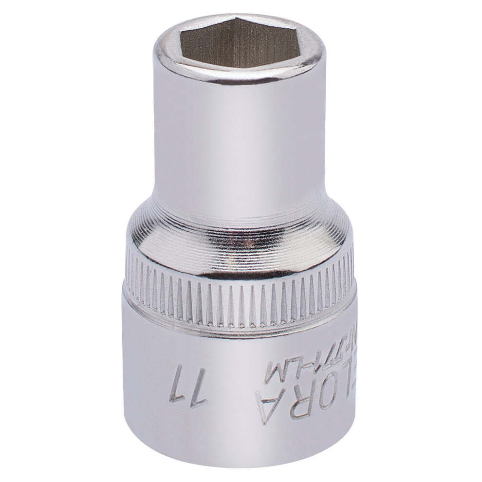 Draper Elora Hexagon Socket, 1/2"" Sq. Dr., 11Mm