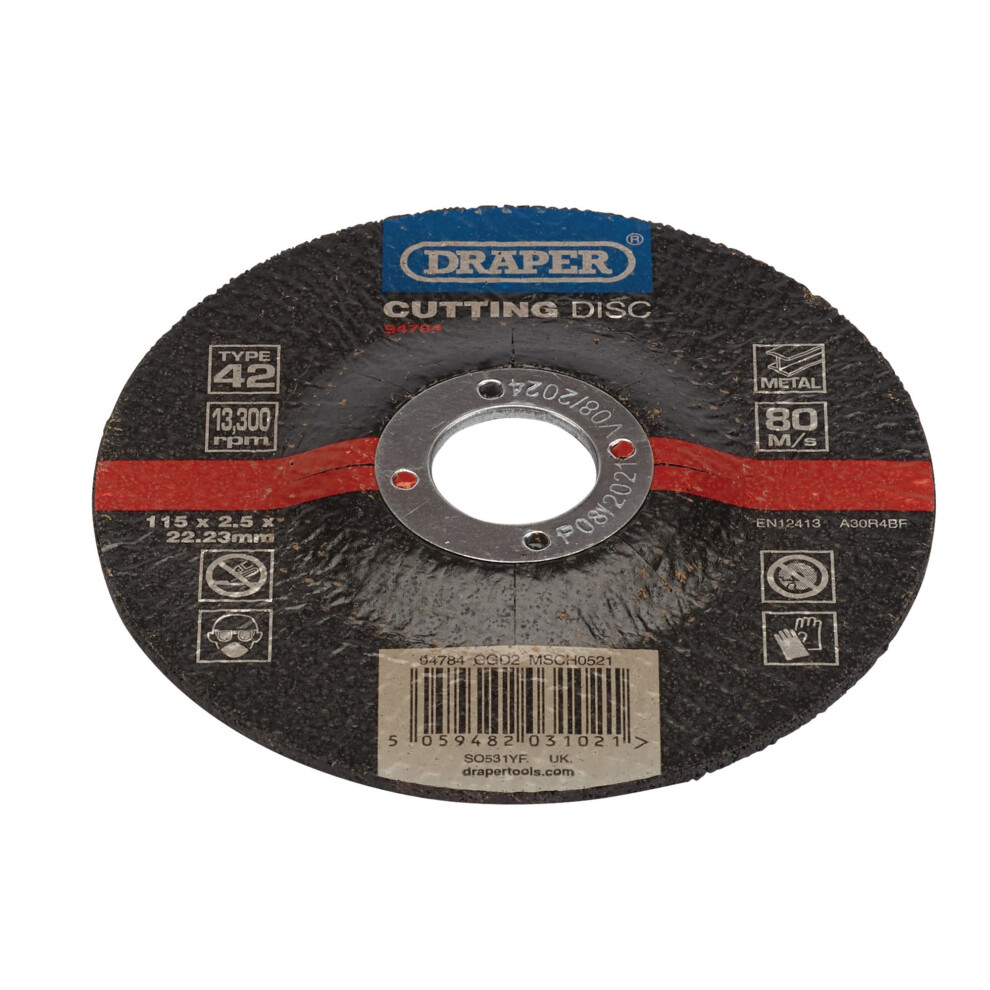 Draper Cut/Disc Metal - 115X2.5mm Dpc 94784 Dpc Metal Cutting Discs