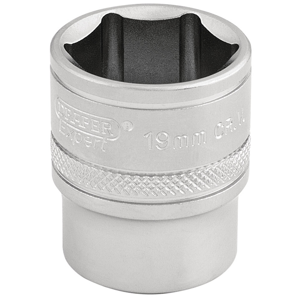 Draper 6 Point Metric Socket, 3/8"" Sq. Dr., 19Mm