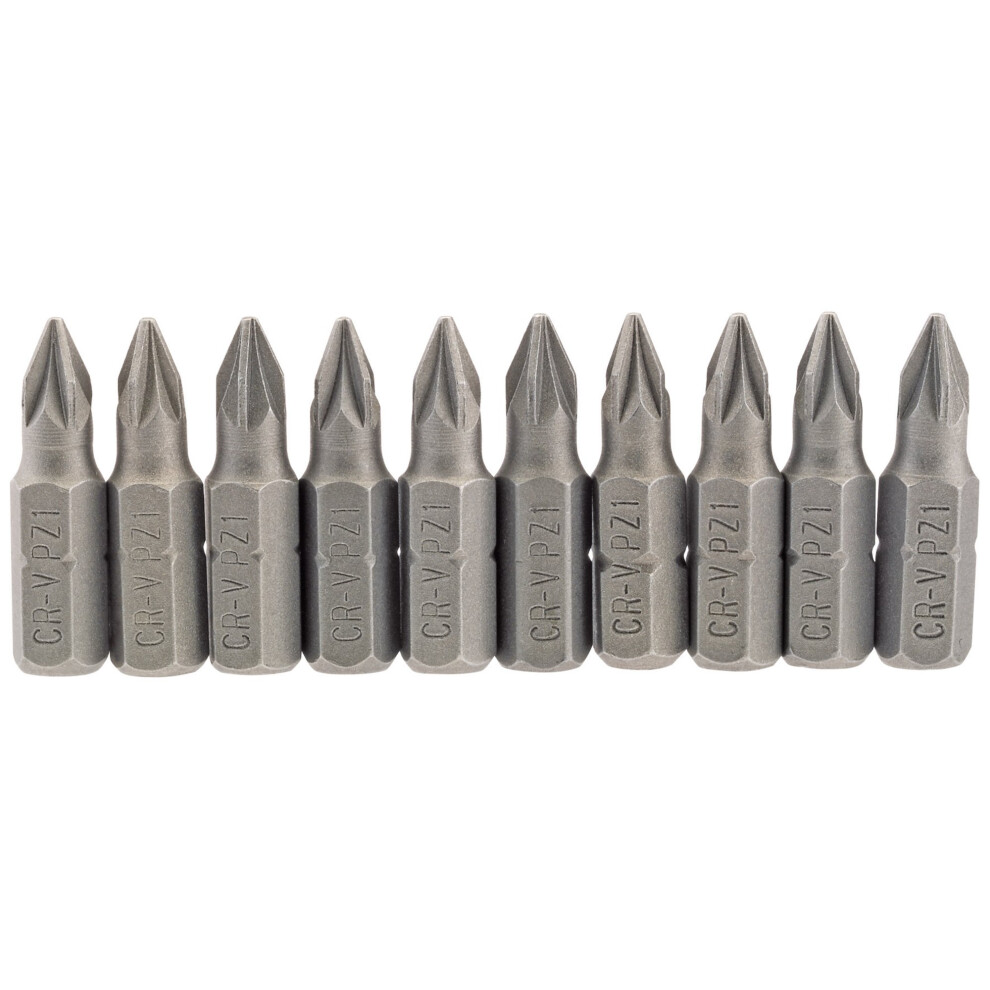 Draper Pz Type Insert Bit, 1/4"" Hex, 25Mm Long, No.1 (Pack Of 10)